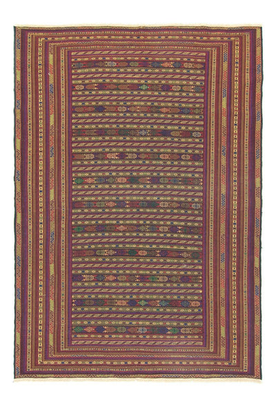 Afghan Kilim Rug 195x278cm - brown