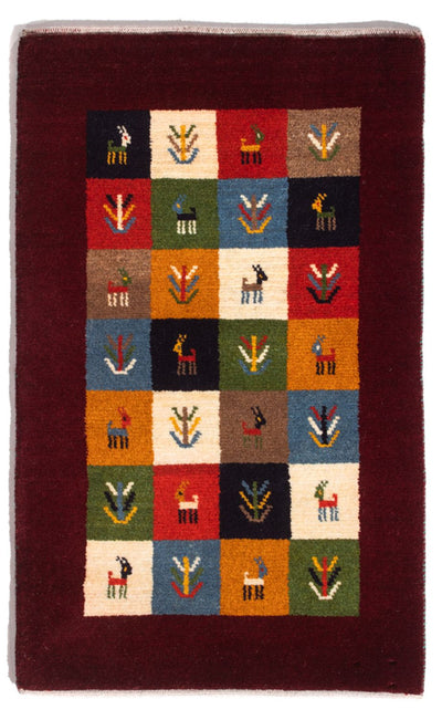 Persian Gabbeh Rug 61x88cm - Perserteppich Wollteppich