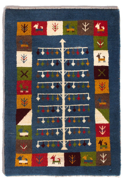 Persian Gabbeh Rug 62x90cm - Perserteppich Wollteppich