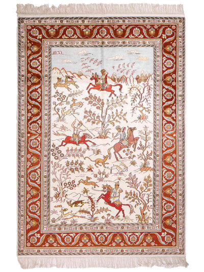 Chinese Silk Rug 125x184cm - Oriental Rug