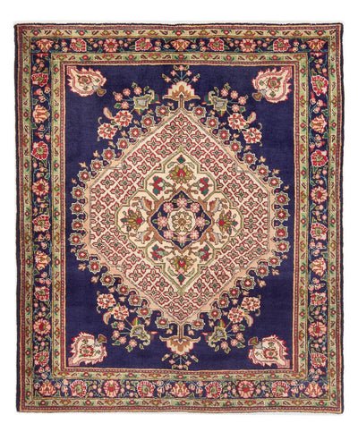 Hamadan Rug 150x184cm - Persian Rugs - dark blue