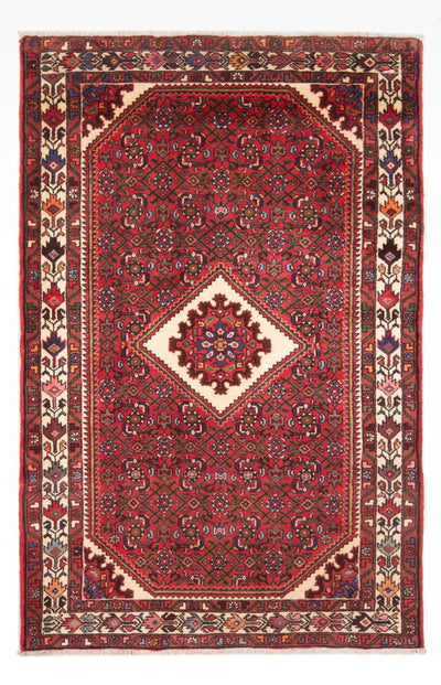 Hosseinabad Rug 140x228cm - Persian Rugs - red