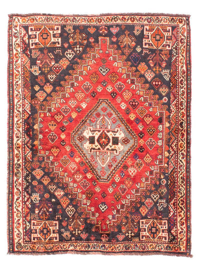 Shiraz Rug 120x150cm - Persian Rugs - dark red