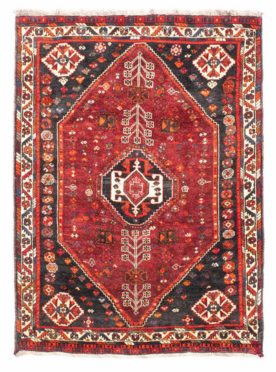 Shiraz Rug 108x148cm - Persian Rugs - dark red
