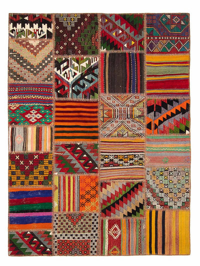 Patchwork Rug 168x238cm - Wool Rug