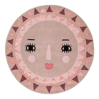 Sun Face Kids Rug Round