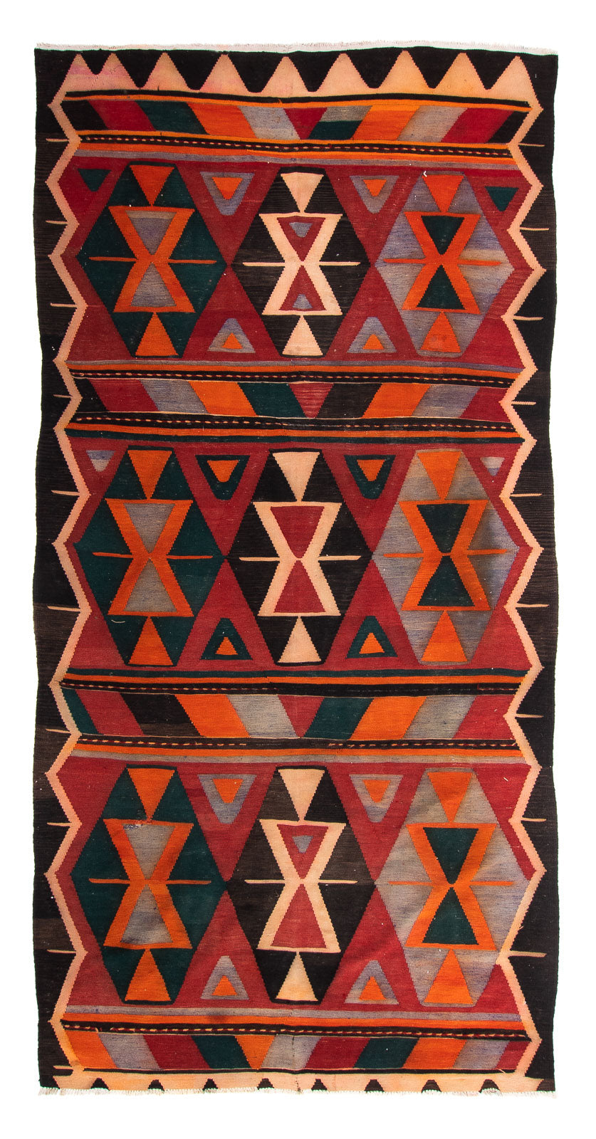 Runner Kelim Rug - Old - 325 x 155 cm - multicolored