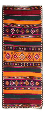 Runner Kelim Rug - Old - 355 x 150 cm - multicolored