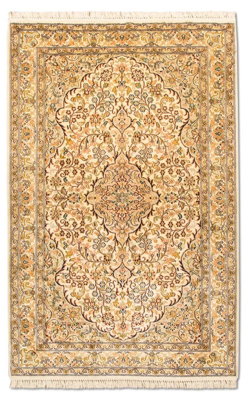 Silk Rug - Kashmir Silk - 153 x 94 cm - beige
