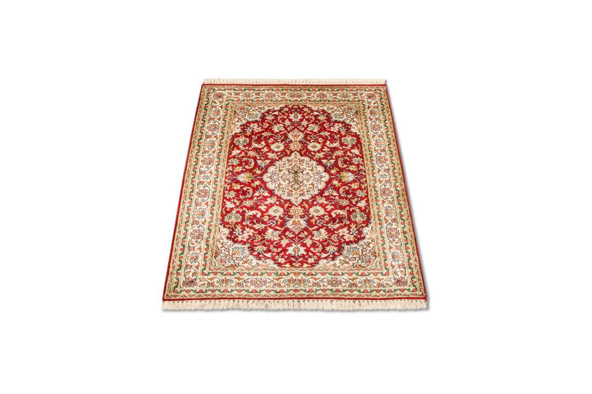 Silk Rug - Kashmir Silk - 120 x 80 cm - red