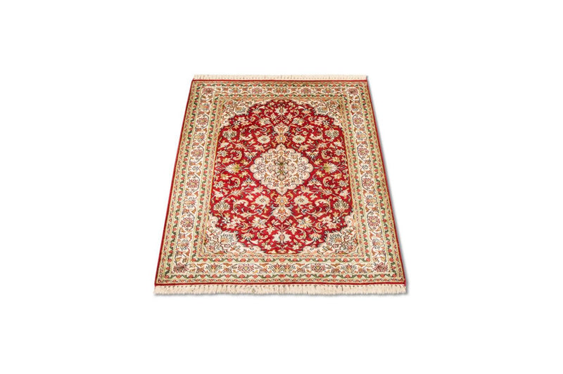 Silk Rug - Kashmir Silk - 120 x 80 cm - red