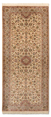 Runner Silk Rug - Kashmir Silk - 190 x 77 cm - beige