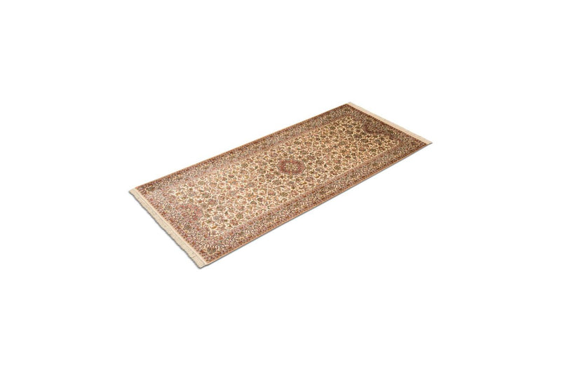 Runner Silk Rug - Kashmir Silk - 190 x 77 cm - beige