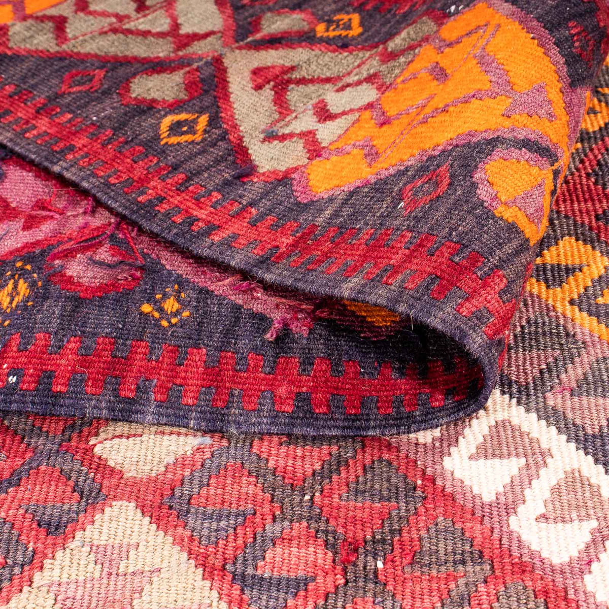 Runner Kelim Rug - Old - 375 x 140 cm - multicolored