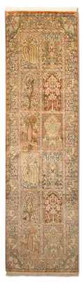 Runner Silk Rug - Kashmir Silk - 270 x 75 cm - multicolored
