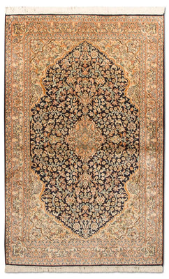 Silk Rug - Kashmir Silk - 153 x 93 cm - dark blue