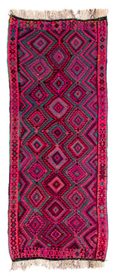 Runner Kelim Rug - Old - 315 x 135 cm - multicolored