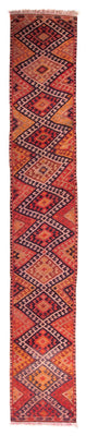Runner Kelim Rug - Old - 380 x 75 cm - multicolored
