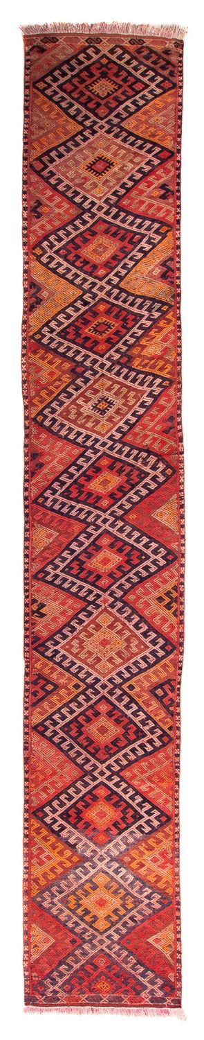 Runner Kelim Rug - Old - 380 x 75 cm - multicolored