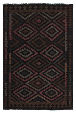 Kelim Rug - Splash - 240 x 166 cm - black