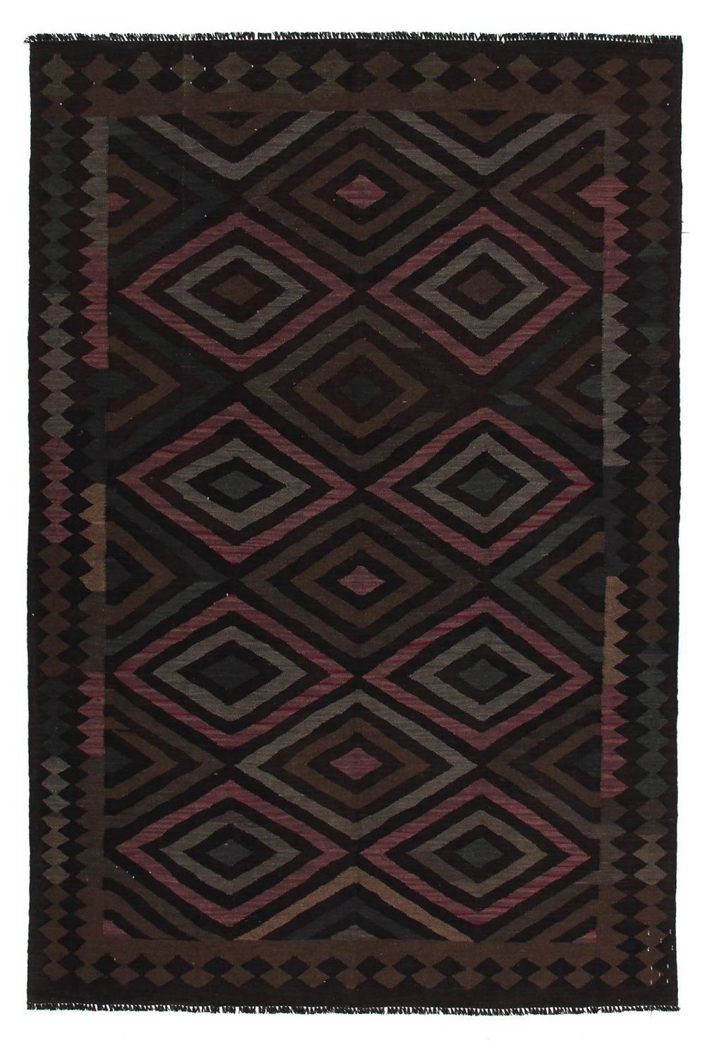 Kelim Rug - Splash - 240 x 166 cm - black