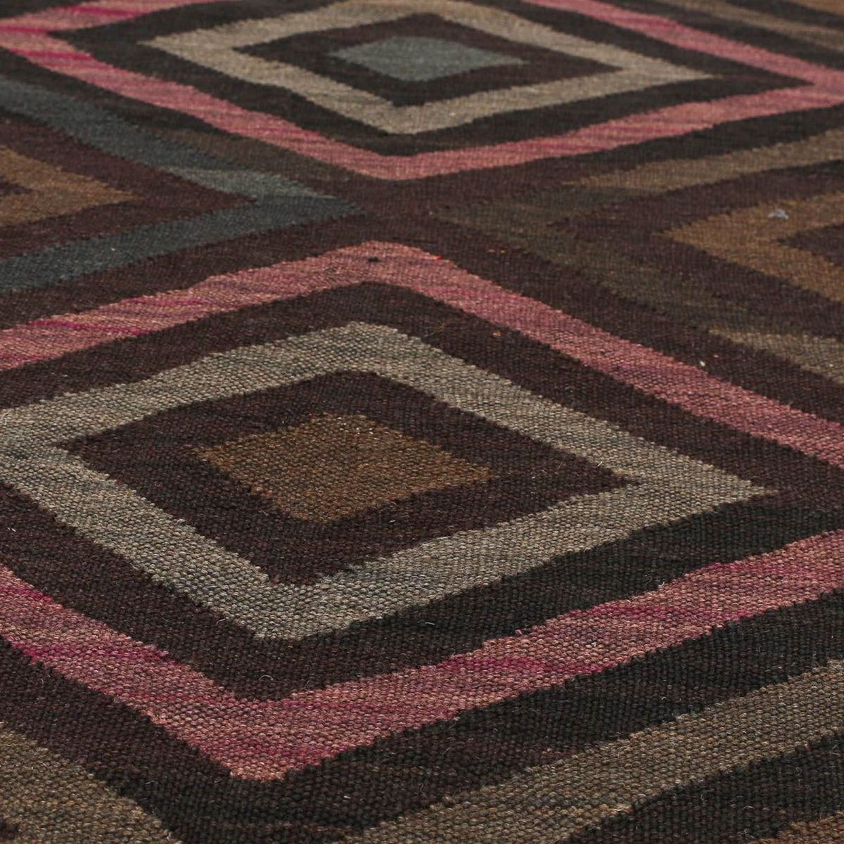 Kelim Rug - Splash - 240 x 166 cm - black