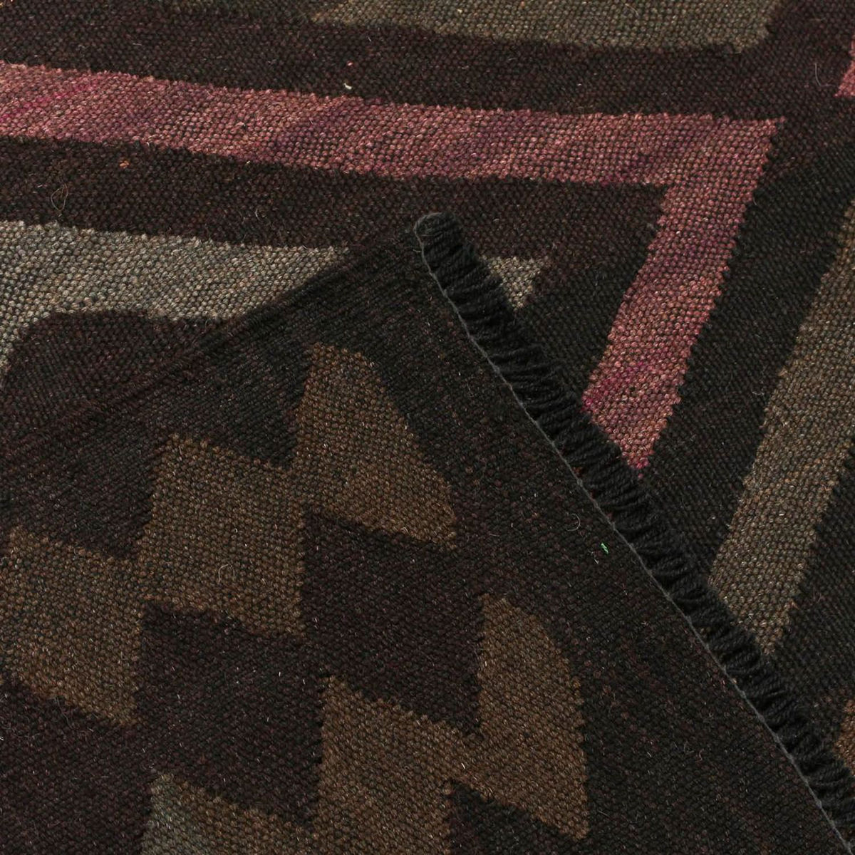 Kelim Rug - Splash - 240 x 166 cm - black