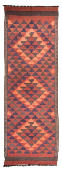 Runner Kelim Rug - Old - 450 x 130 cm - brown