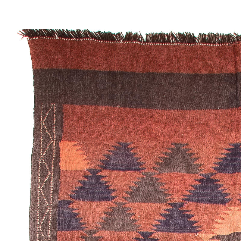 Runner Kelim Rug - Old - 450 x 130 cm - brown