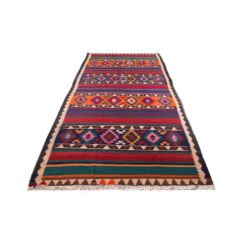 Runner Kelim Rug - Old - 370 x 145 cm - multicolored