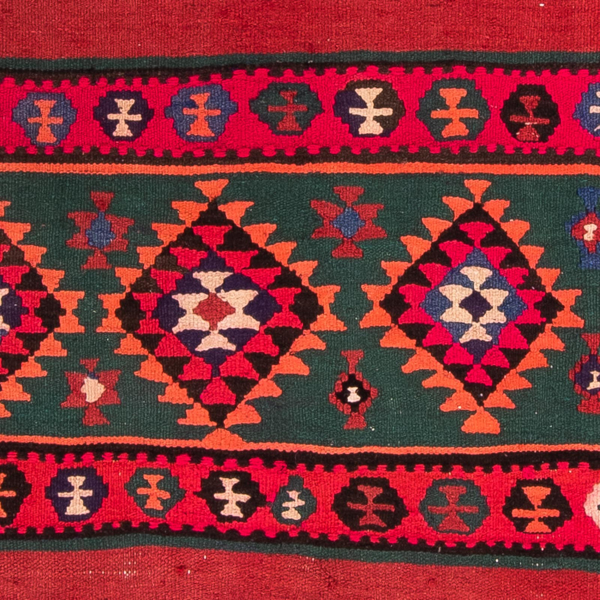 Runner Kelim Rug - Old - 380 x 135 cm - multicolored