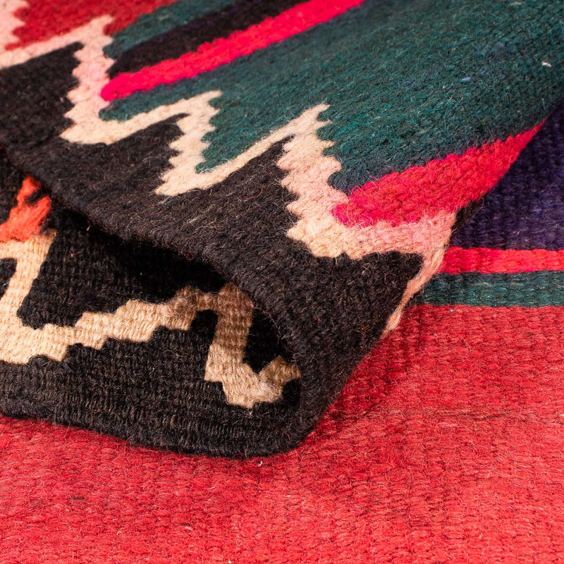 Runner Kelim Rug - Old - 380 x 135 cm - multicolored