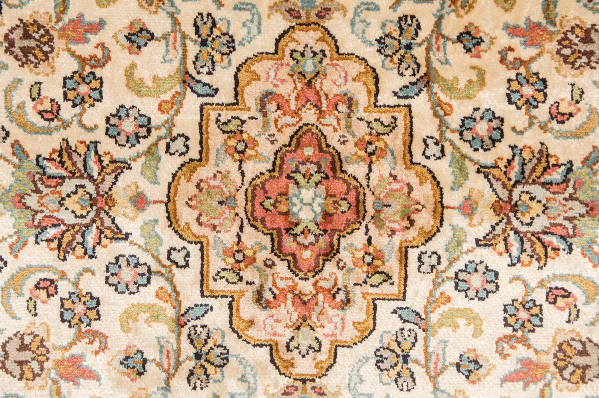 Silk Rug - Kashmir Silk - 123 x 79 cm - beige