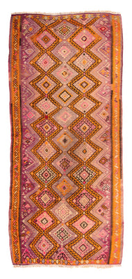 Runner Kelim Rug - Old - 320 x 155 cm - multicolored