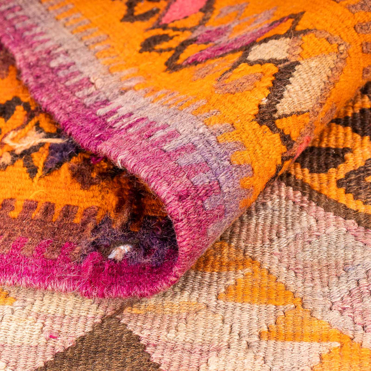 Runner Kelim Rug - Old - 320 x 155 cm - multicolored