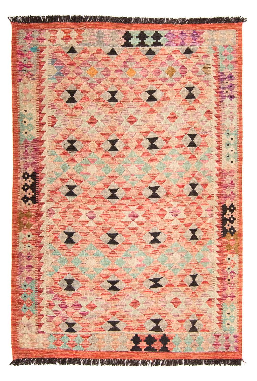 Kelim Rug - Splash - 177 x 120 cm - light red