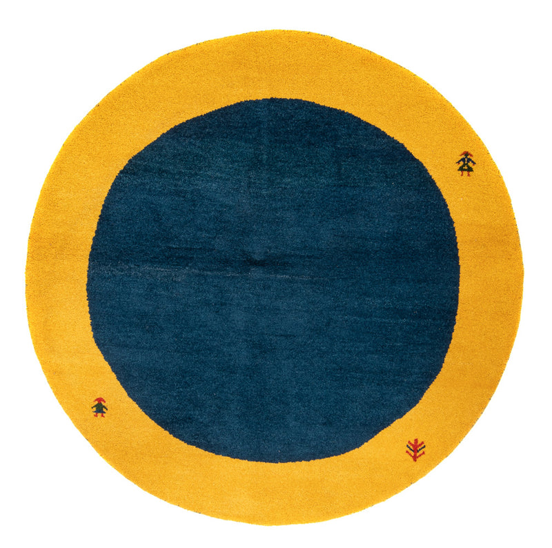 Gabbeh Rug - Indus round  - 195 x 195 cm - blue