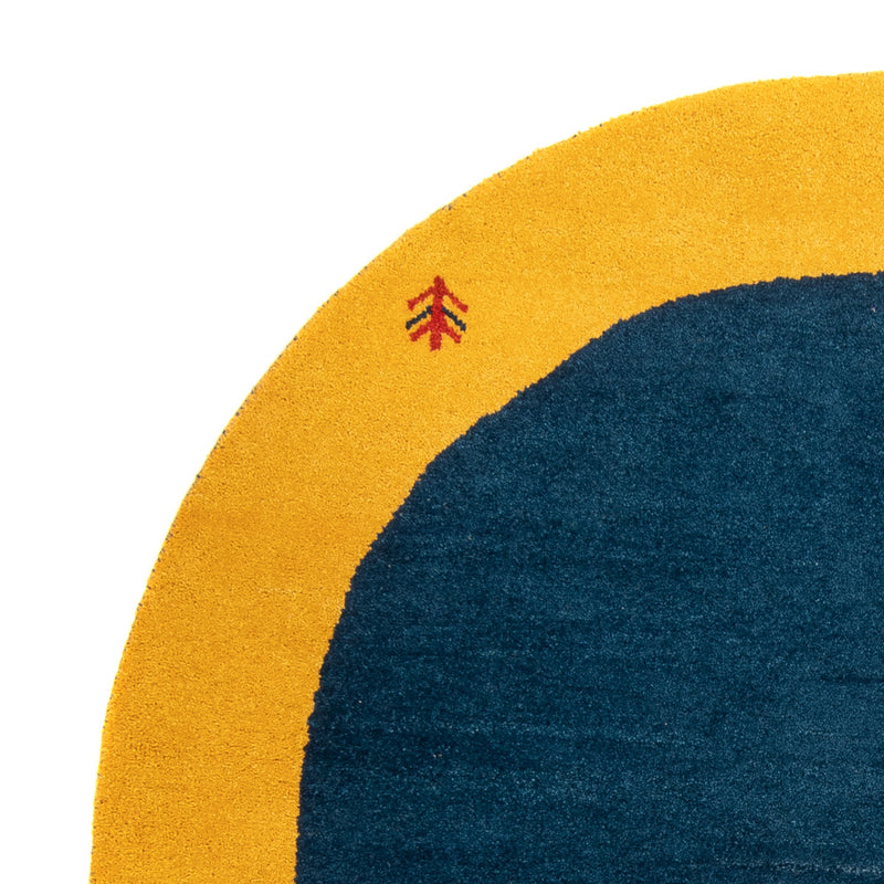 Gabbeh Rug - Indus round  - 195 x 195 cm - blue