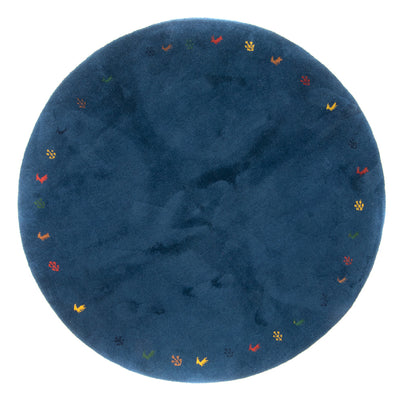 Gabbeh Rug - Indus round  - 199 x 199 cm - blue