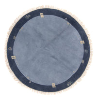 Nepal Rug round  - 197 x 197 cm - blue