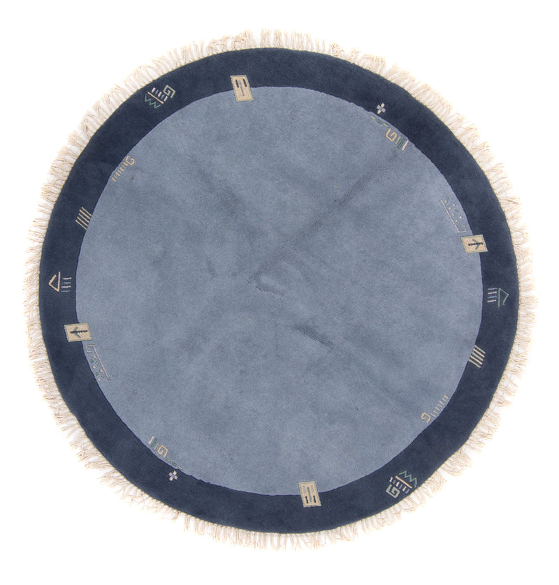 Nepal Rug round  - 197 x 197 cm - blue