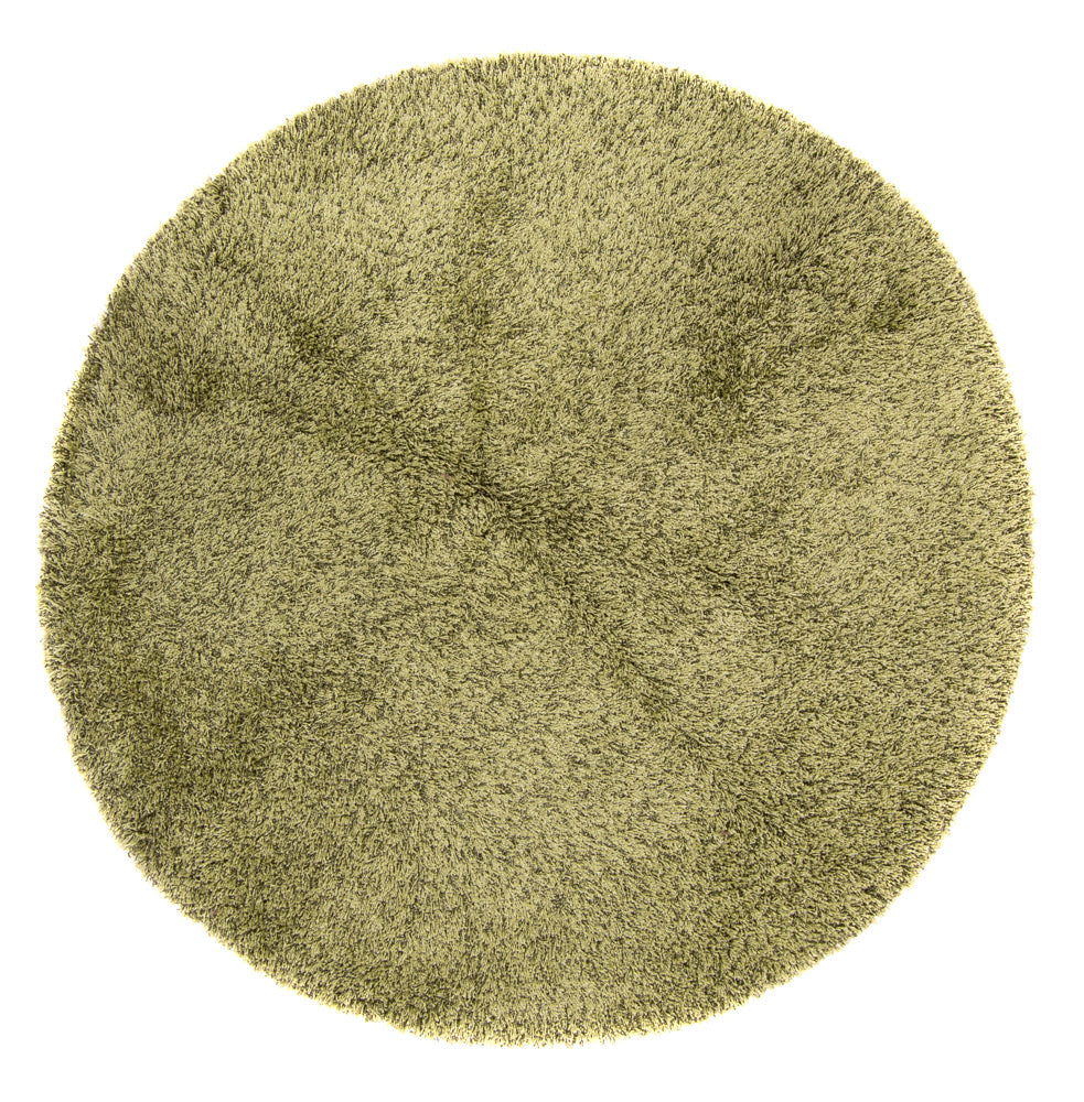 High-Pile Rug round  - 200 x 200 cm - olive green