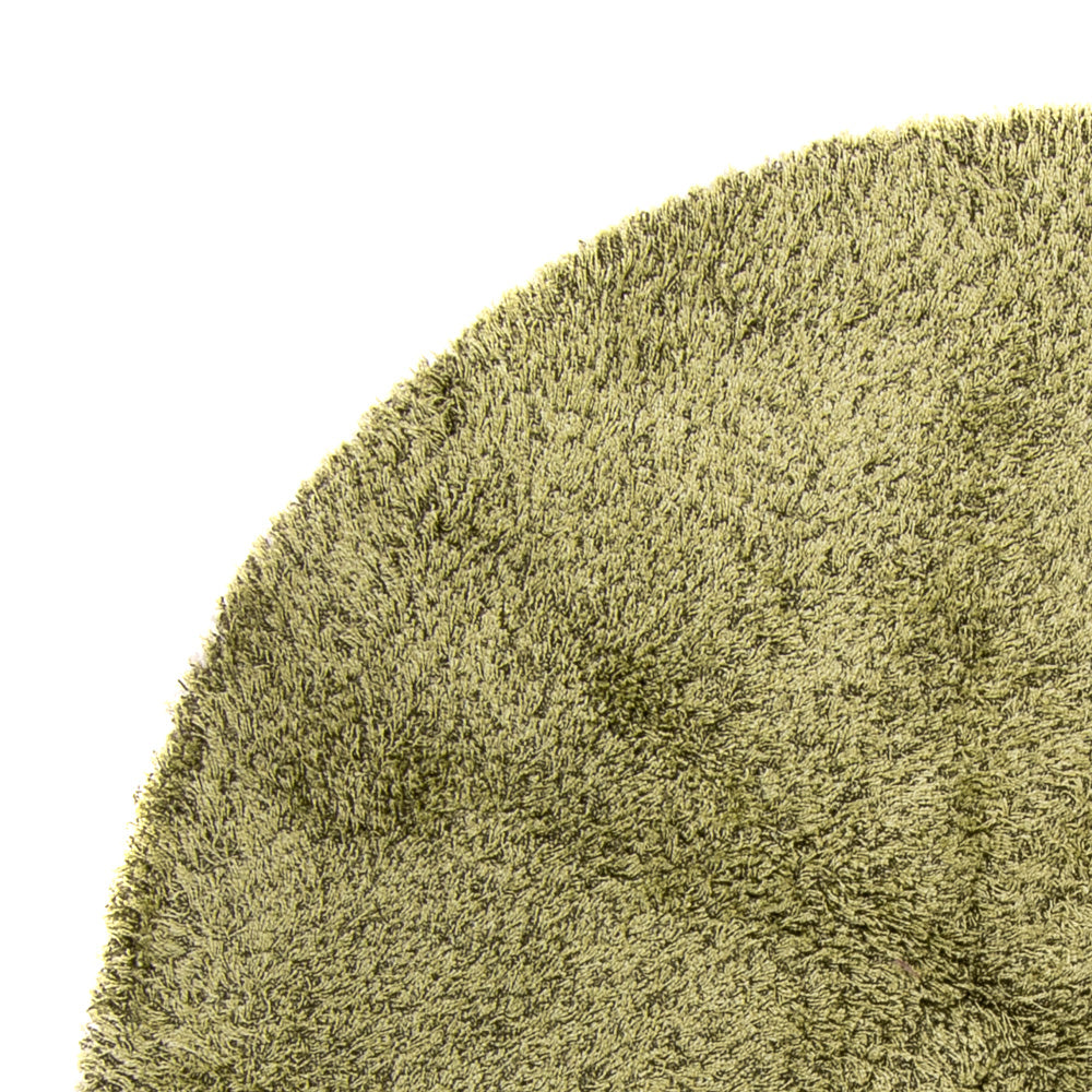 High-Pile Rug round  - 200 x 200 cm - olive green
