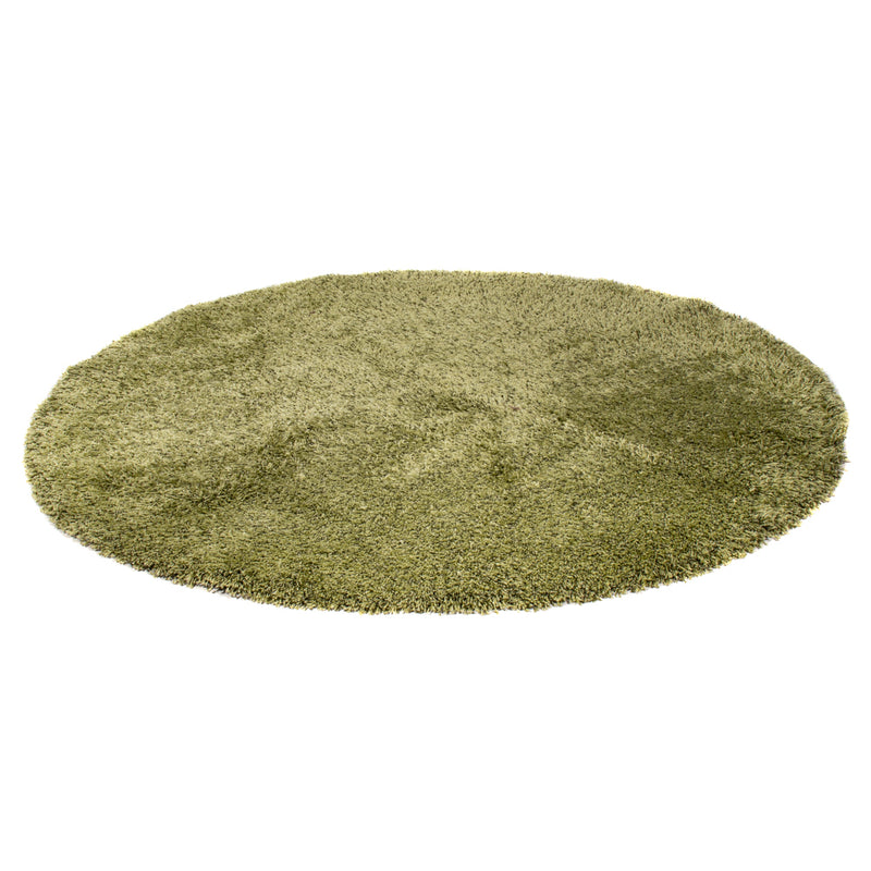 High-Pile Rug round  - 200 x 200 cm - olive green
