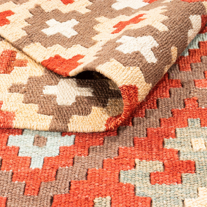 Runner Kelim Rug - Splash - 203 x 110 cm - red