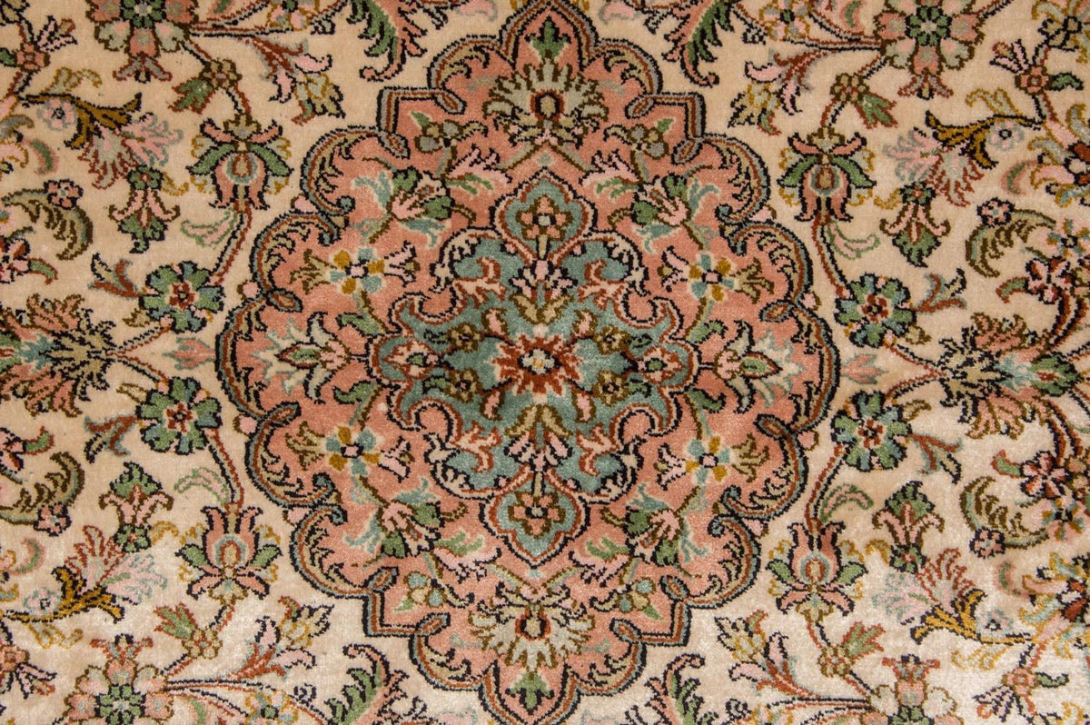 Silk Rug - Kashmir Silk - 148 x 93 cm - beige