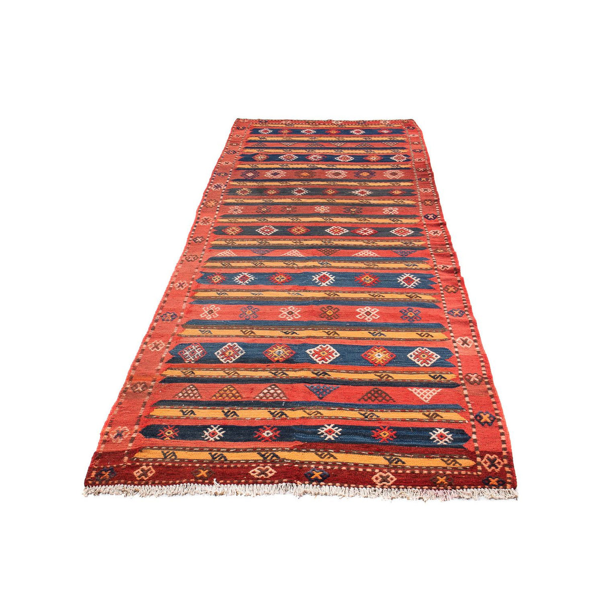 Runner Kelim Rug - Old - 400 x 150 cm - multicolored