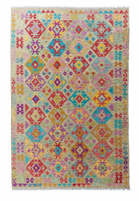 Kelim Rug - Splash - 294 x 199 cm - multicolored