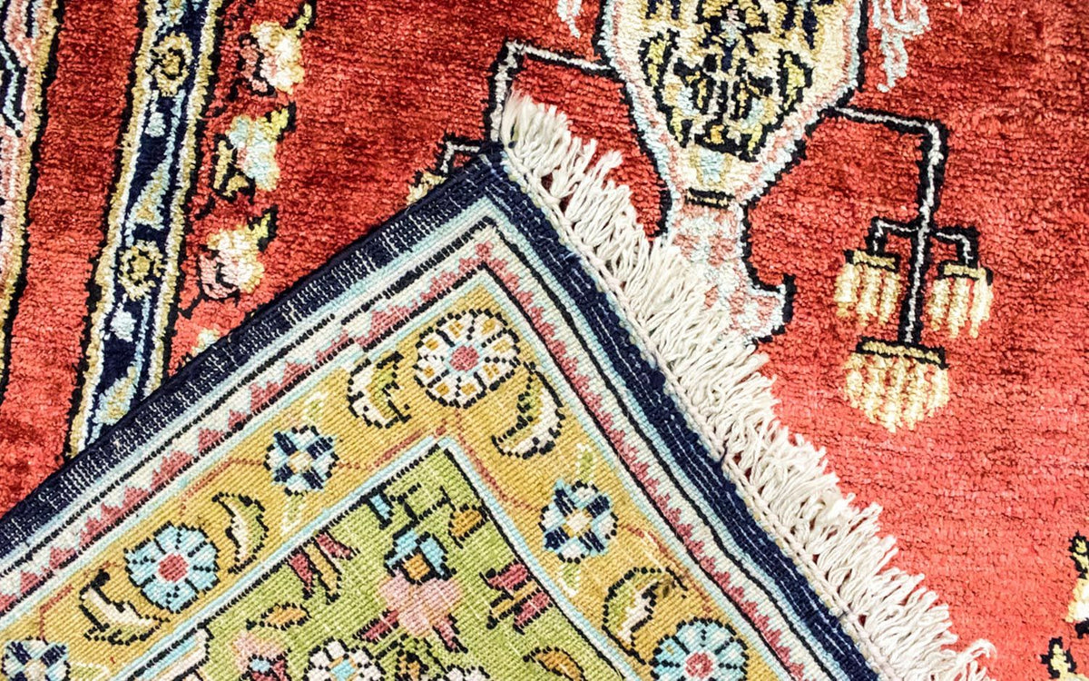 Silk Rug - Kayseri - 137 x 77 cm - red