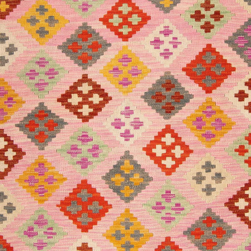 Kelim Rug - Splash - 204 x 148 cm - rose